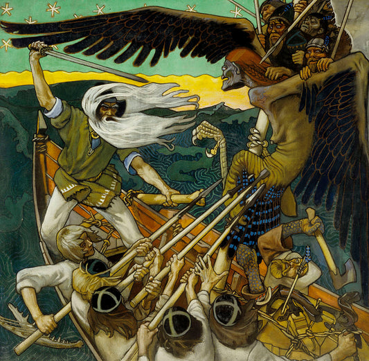 The Defense of the Sampo, vintage artwork by Akseli Gallen-Kallela, 12x8" (A4) Poster