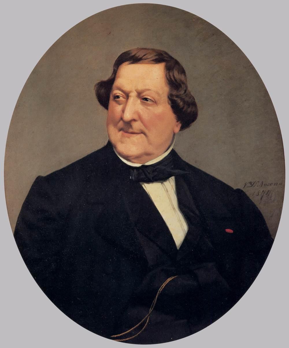 Portrait of Gioacchino Rossini, vintage artwork by Vito D'Ancona, 12x8" (A4) Poster