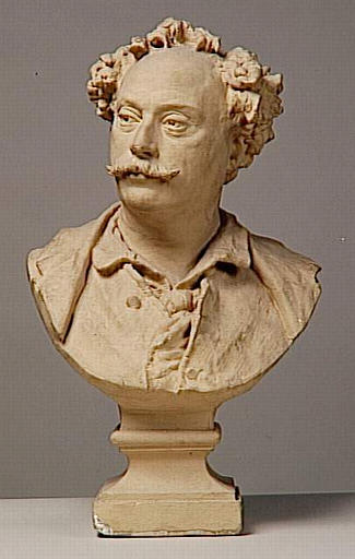Alexandre Dumas (bust), vintage artwork by Jean-Baptiste Carpeaux, 12x8" (A4) Poster