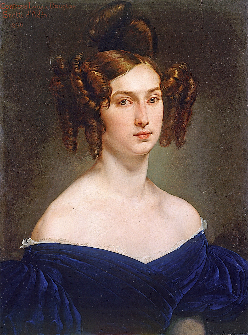 Contessa Luigia Douglas Scotti d'Adda, vintage artwork by Francesco Paolo Hayez, A3 (16x12") Poster Print