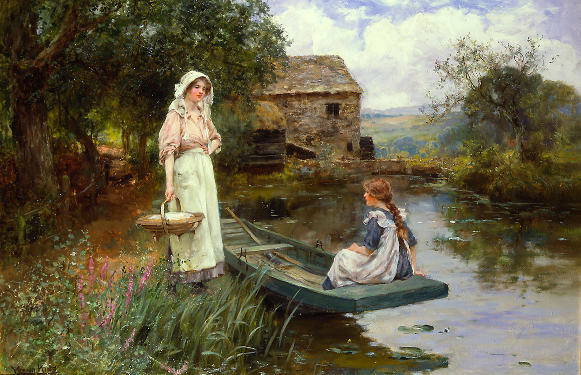 Afternoon Picnic, vintage artwork by Henry John Yeend King, 12x8" (A4) Poster