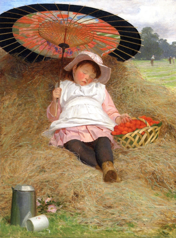 In the Hayfield, vintage artwork by James Hayllar, R.B.A., 12x8" (A4) Poster