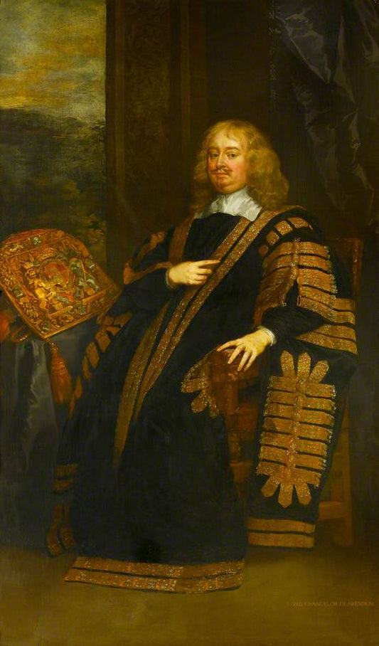 Edward Hyde, First Earl of Clarendon and Lord Chancellor, vintage artwork by Peter Lely, 12x8" (A4) Poster