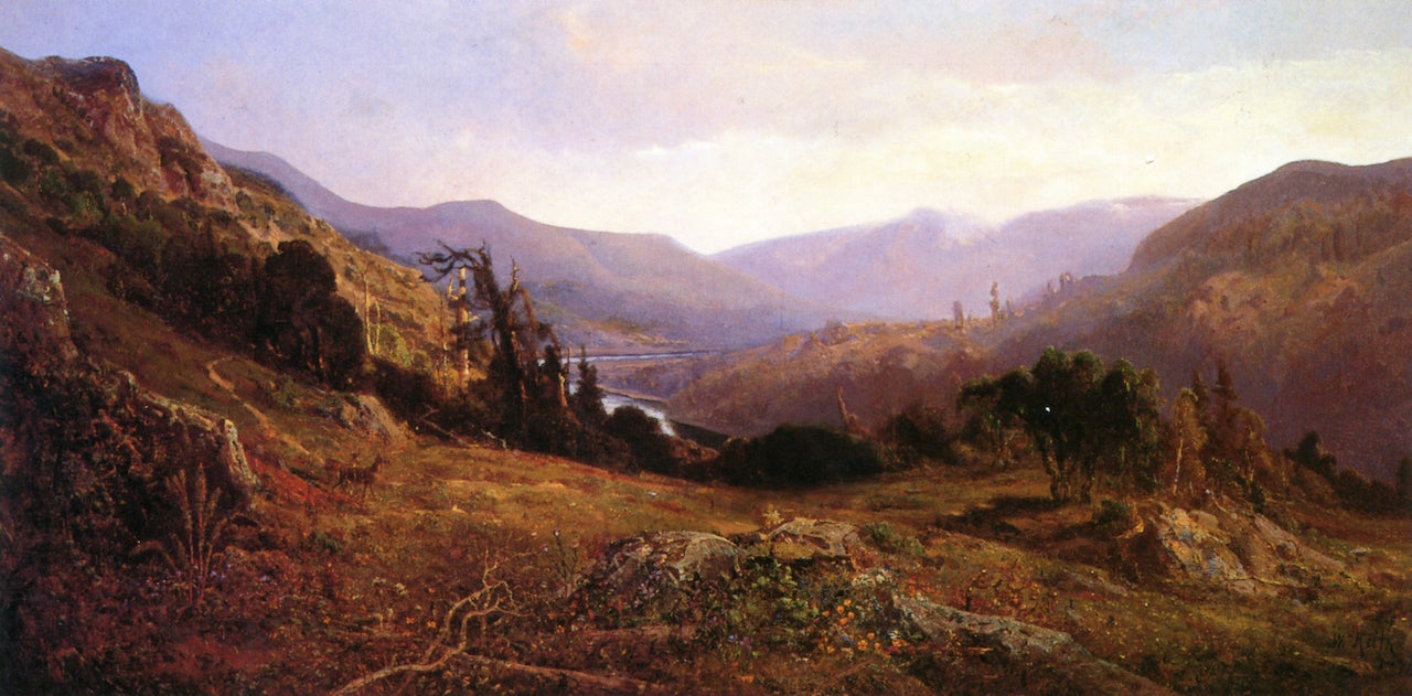Russian River Panorama, vintage artwork by William Keith, 12x8" (A4) Poster