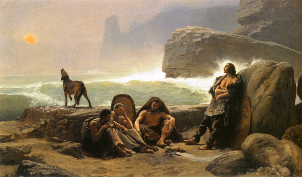 The Gaulish Coastguards, vintage artwork by Jean-Jules-Antoine Lecomte du Nouÿ, 12x8" (A4) Poster