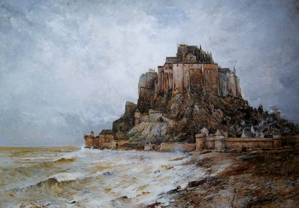 Mont Saint Michel, vintage artwork by Emile Noirot, 12x8" (A4) Poster