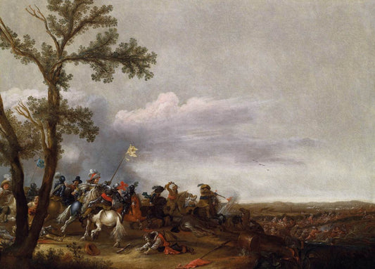 Cavalry Engagement, vintage artwork by Jan Asselijn, 12x8" (A4) Poster