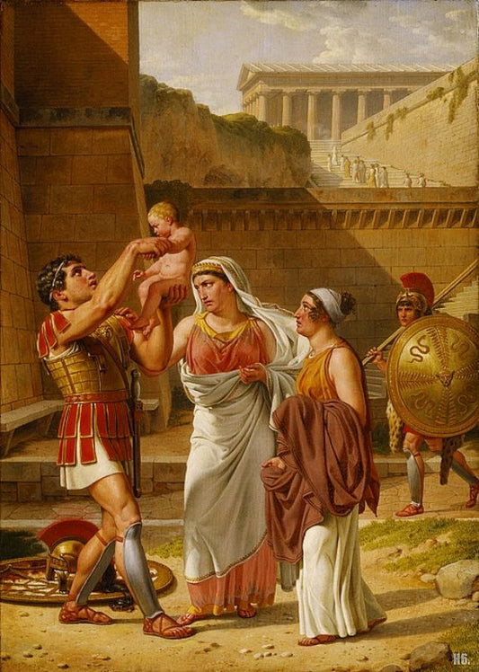 Hector’s farewell to Andromache, vintage artwork by Christoffer Wilhelm Eckersberg, 12x8" (A4) Poster