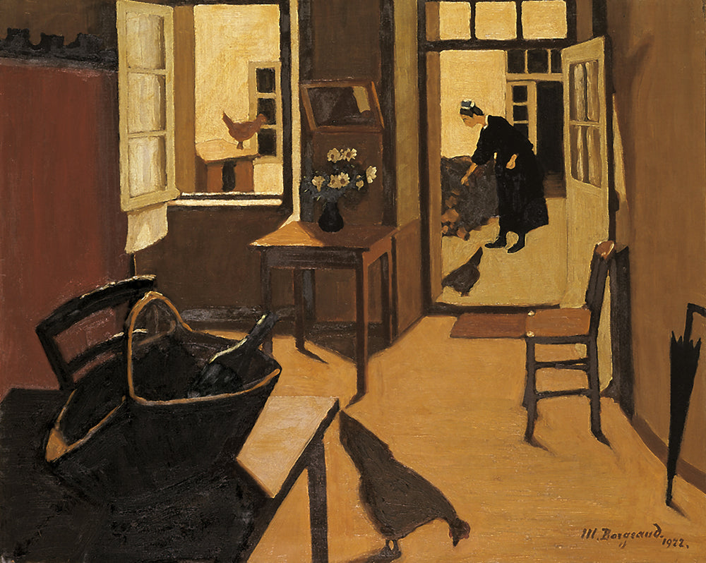La bretonne et ses poules by Marius Borgeaud,A3(16x12")Poster