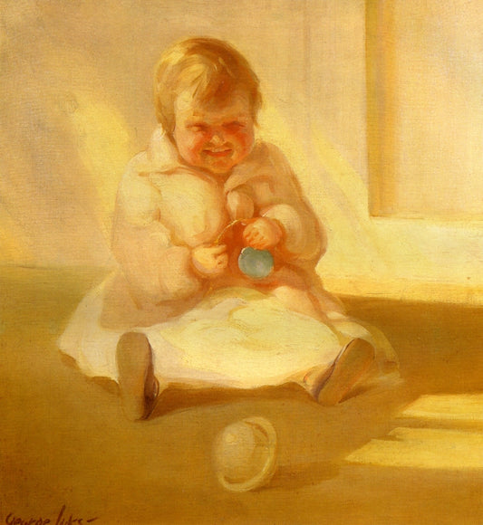 Child with a Toy, vintage artwork by George Luks, 12x8" (A4) Poster