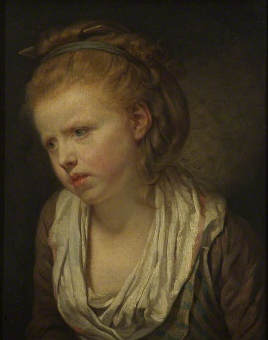 Anxiety, vintage artwork by Jean-Baptiste Greuze, 12x8" (A4) Poster