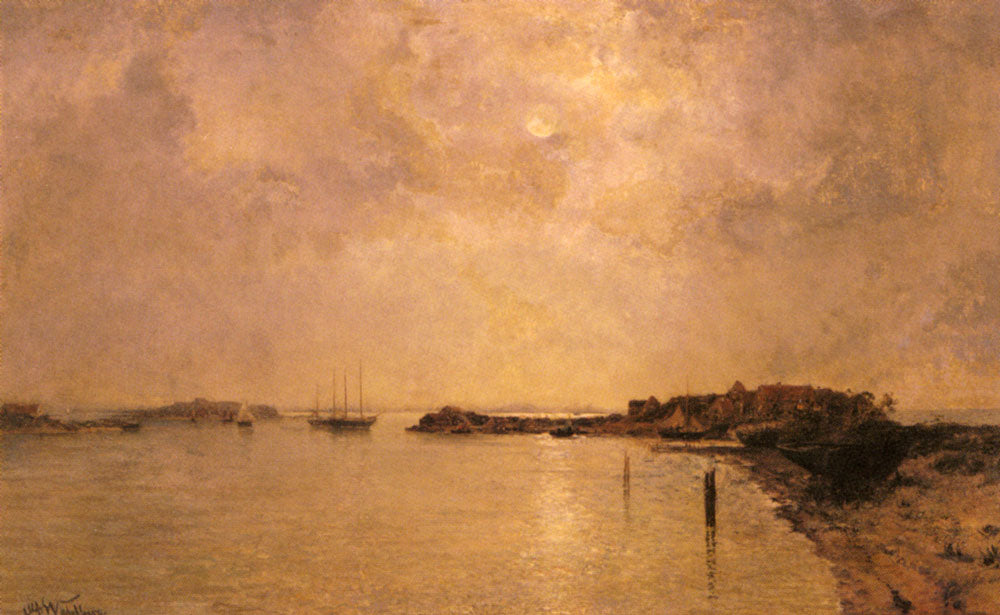 Harbor View, vintage artwork by Alfred Wahlberg, 12x8" (A4) Poster