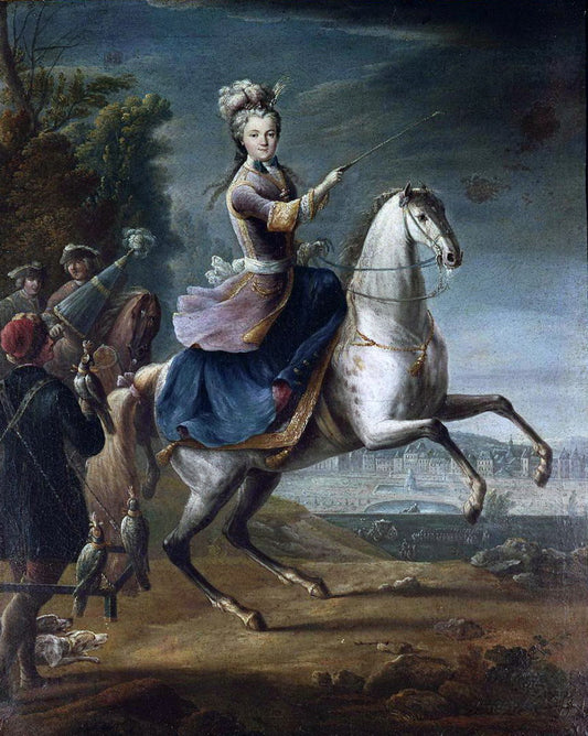 Marie Leszczynska, reine de France, vintage artwork by Jean-Baptiste Martin, 12x8" (A4) Poster