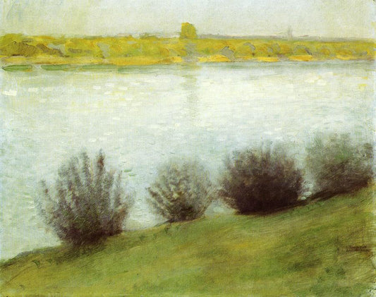 The Rhine near Herzel, vintage artwork by August Macke, 12x8" (A4) Poster