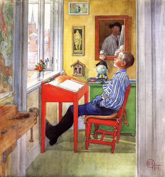 Esbjorn Doing His Homework by Carl Larsson,A3(16x12")Poster
