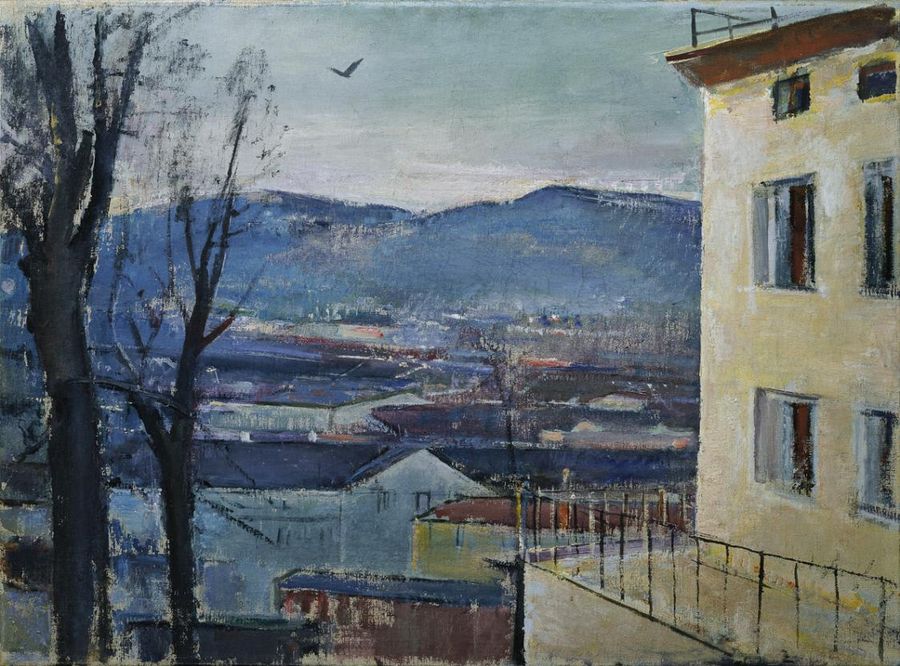 Evening in Salzburg, vintage artwork by Anton Faistauer, 12x8" (A4) Poster