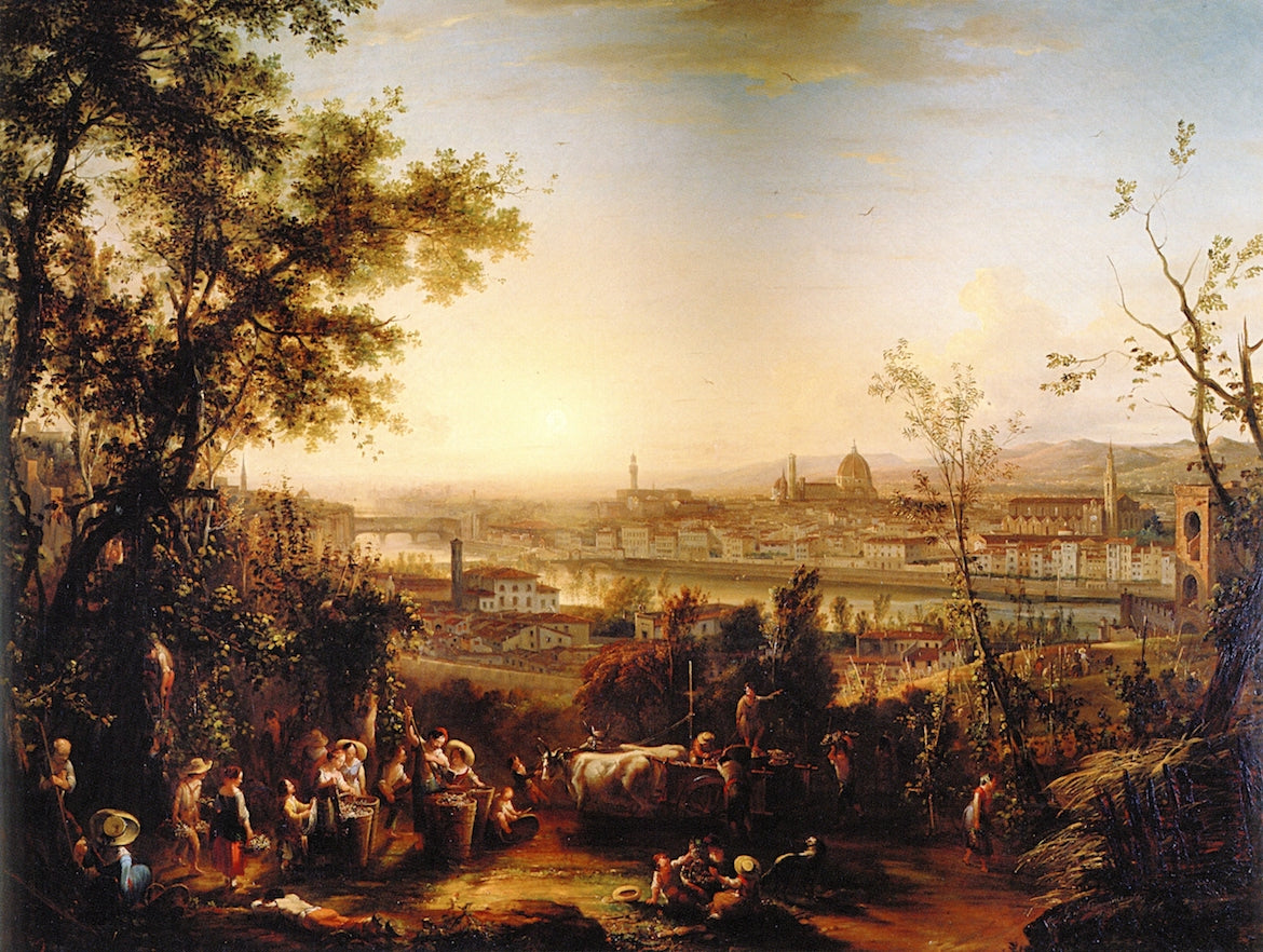 Veduta di Firenze, vintage artwork by Giovanni Signorini, A3 (16x12") Poster Print