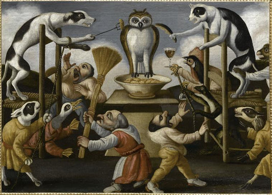 La tentation de la chouette, vintage artwork by Faustino Bocchi, 12x8" (A4) Poster