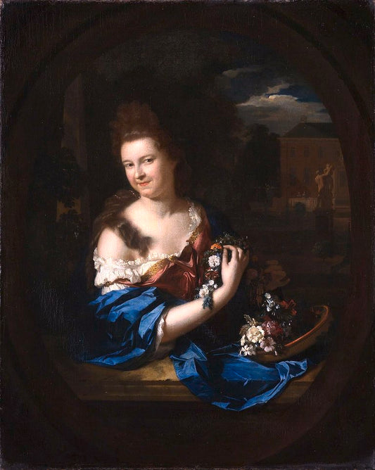 Portrait of Margaretha Rendorp, wife of Jan van de Pol, vintage artwork by Adriaen van der Werff, 12x8" (A4) Poster