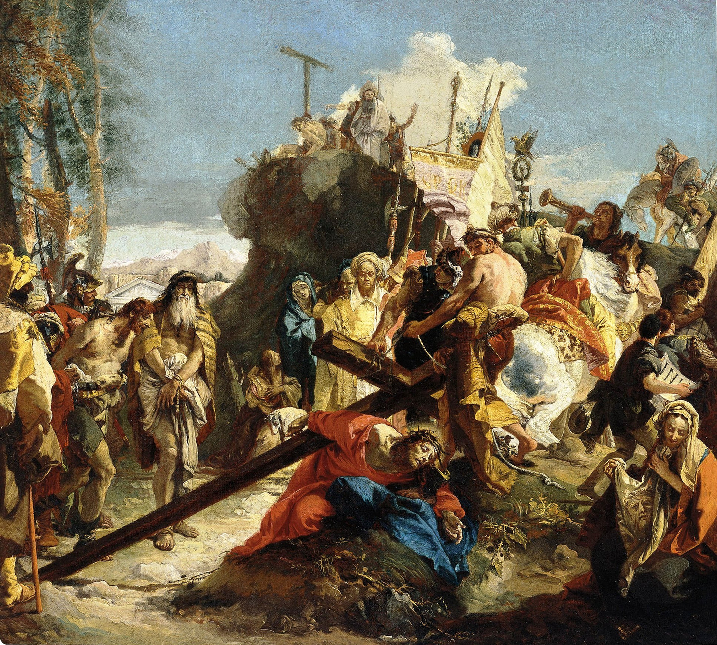 Christ on the Route to Calvary, vintage artwork by Giovanni Battista Tiepolo, 12x8" (A4) Poster