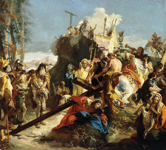 Christ on the Route to Calvary, vintage artwork by Giovanni Battista Tiepolo, 12x8" (A4) Poster