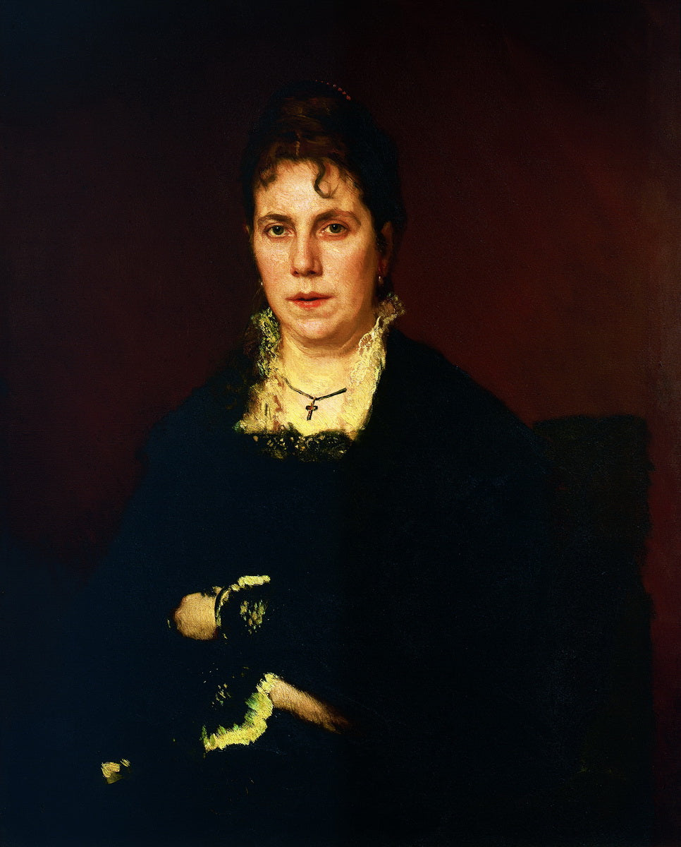 Portrait of the Artist's Wife Sofia, vintage artwork by Ivan Kramskoi, 12x8" (A4) Poster