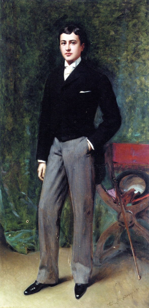 A Sophisticated Gentleman, vintage artwork by Raimundo de Madrazo y Garreta, 12x8" (A4) Poster