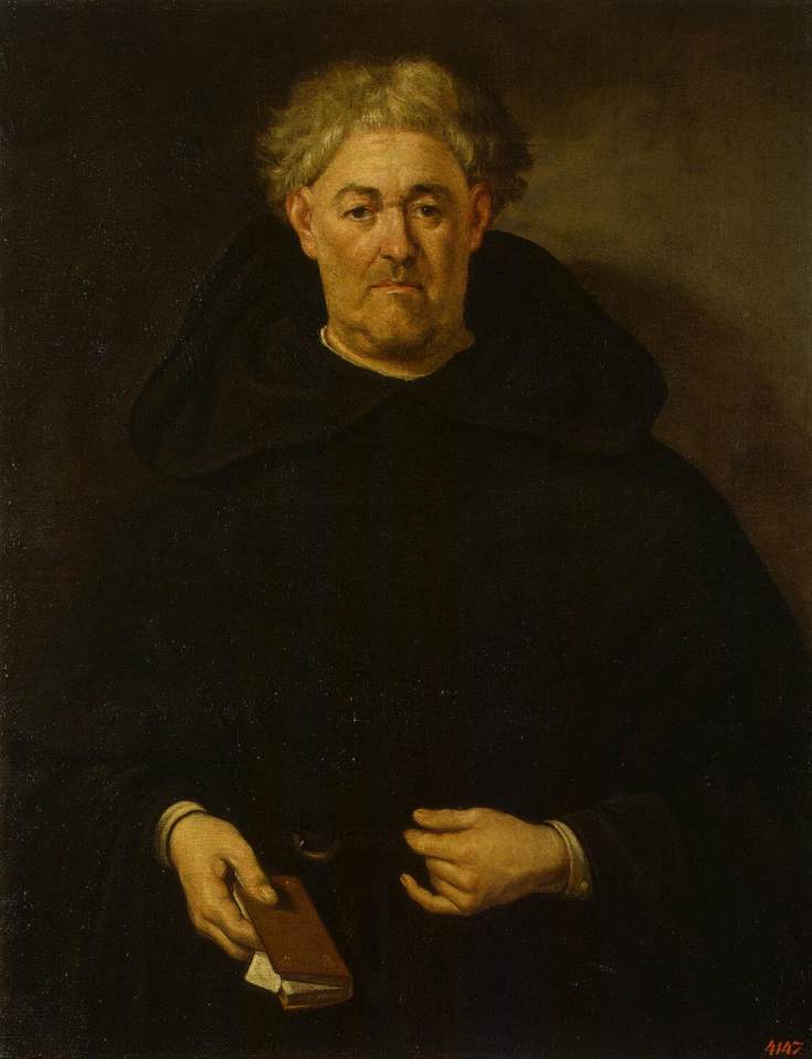 Portrait of a monk, vintage artwork by Juan de Pareja, 12x8" (A4) Poster
