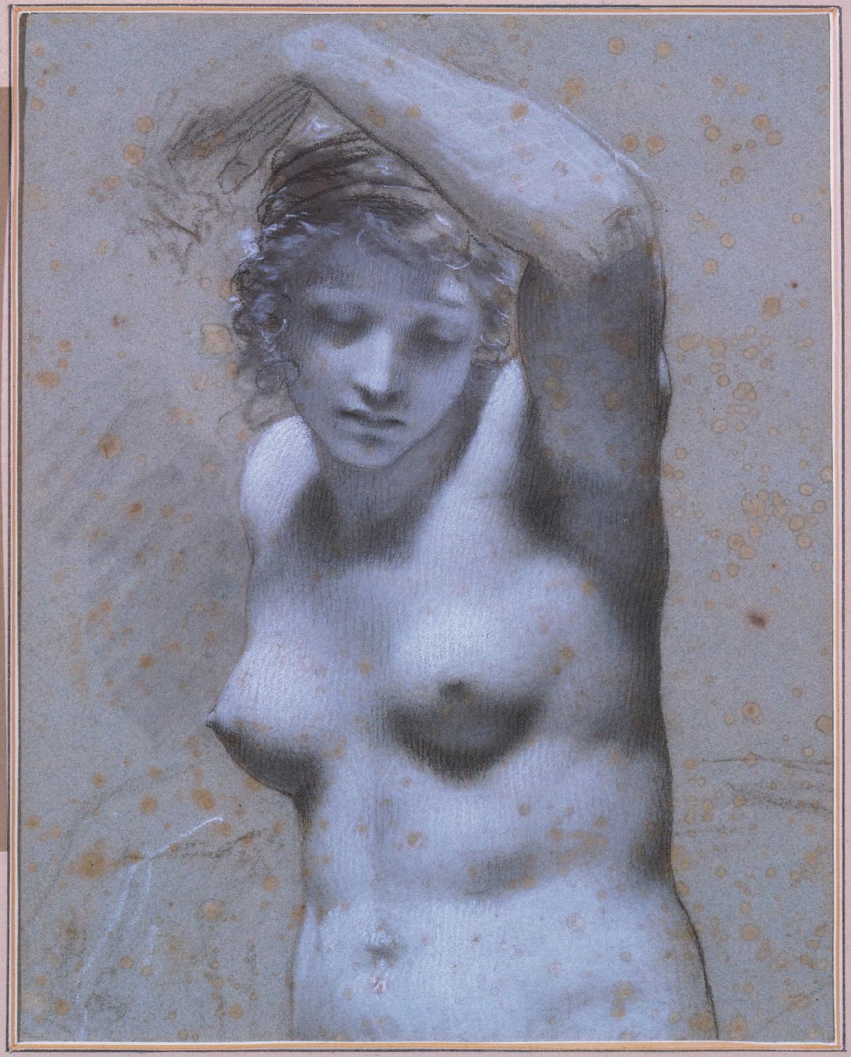 Bust of Female Figure, vintage artwork by Pierre-Paul Prud'hon, 12x8" (A4) Poster