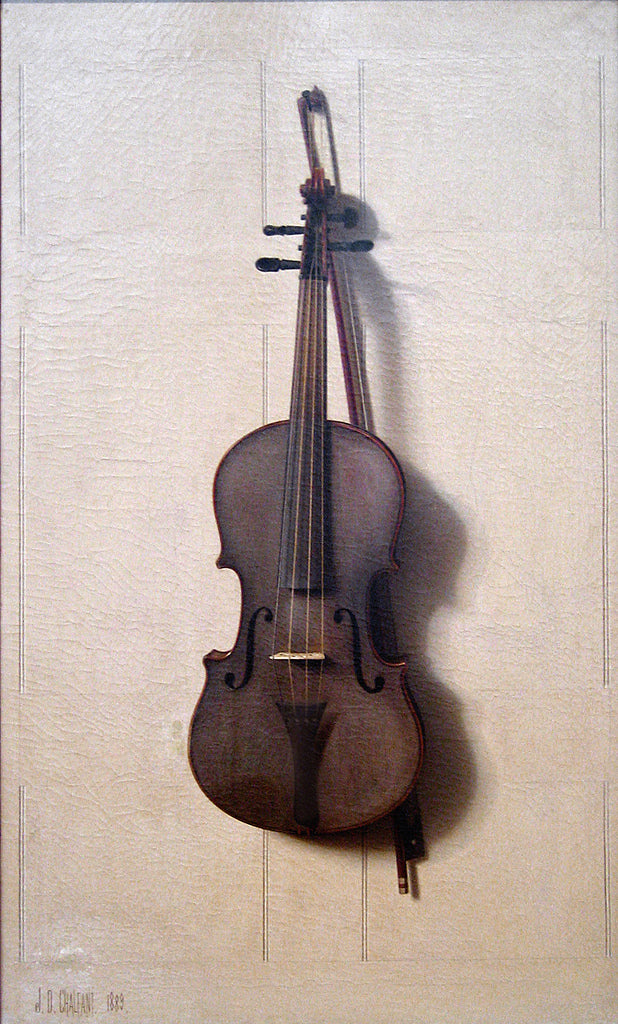Violin and Bow, vintage artwork by Jefferson David Chalfant, 12x8" (A4) Poster