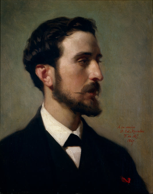The Painter Eduardo Rosales, vintage artwork by Federico de Madrazo y Kuntz, A3 (16x12") Poster Print
