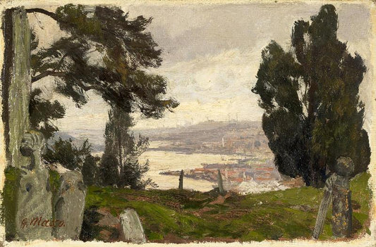 View of the Bosphorus and Istanbul, vintage artwork by Georg Macco, 12x8" (A4) Poster