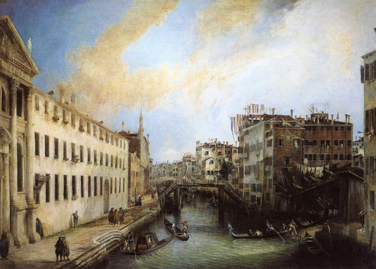 Rio dei Mendicanti: Looking South, vintage artwork by Canaletto, 12x8" (A4) Poster