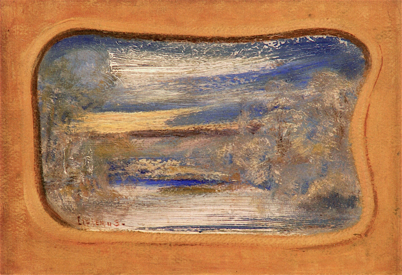Blue Riverscape, vintage artwork by Louis M. Eilshemius, 12x8" (A4) Poster