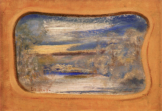 Blue Riverscape, vintage artwork by Louis M. Eilshemius, 12x8" (A4) Poster