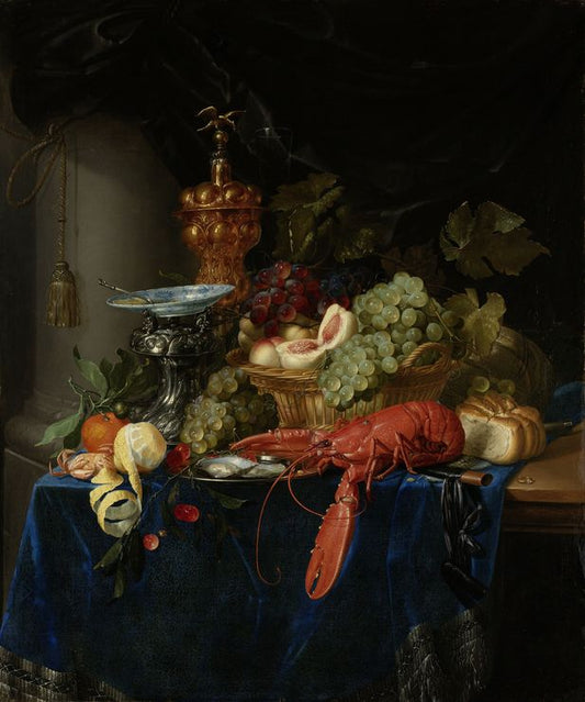 Still-Life with a Golden Cup, vintage artwork by Pieter de Ring, 12x8" (A4) Poster