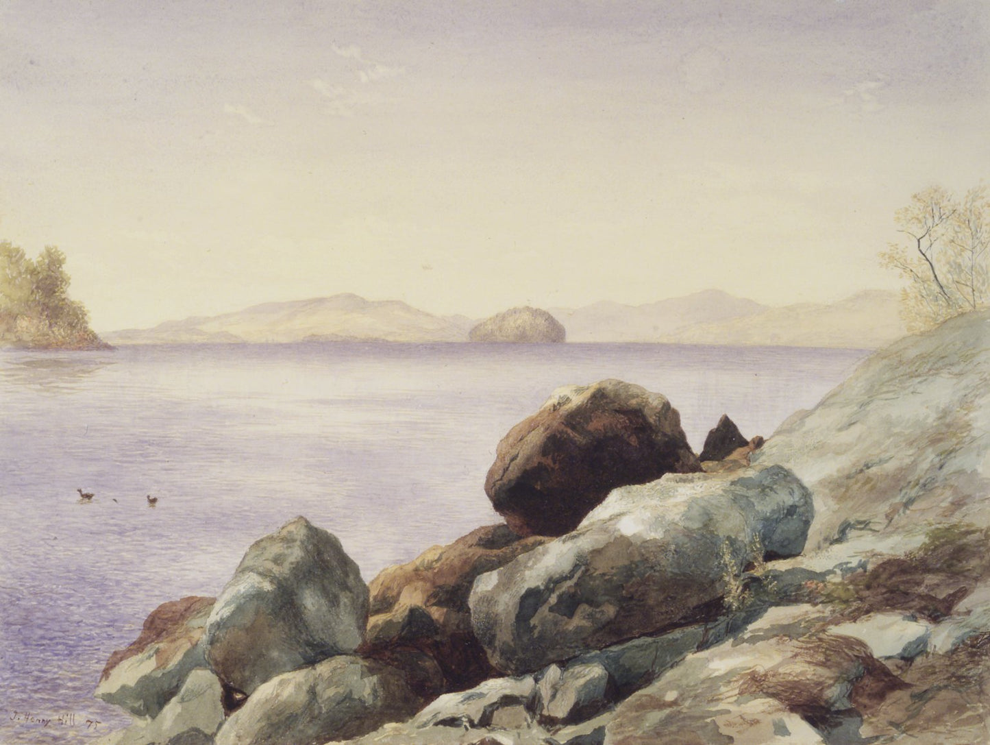 Lake George, vintage artwork by John Henry Hill, 12x8" (A4) Poster