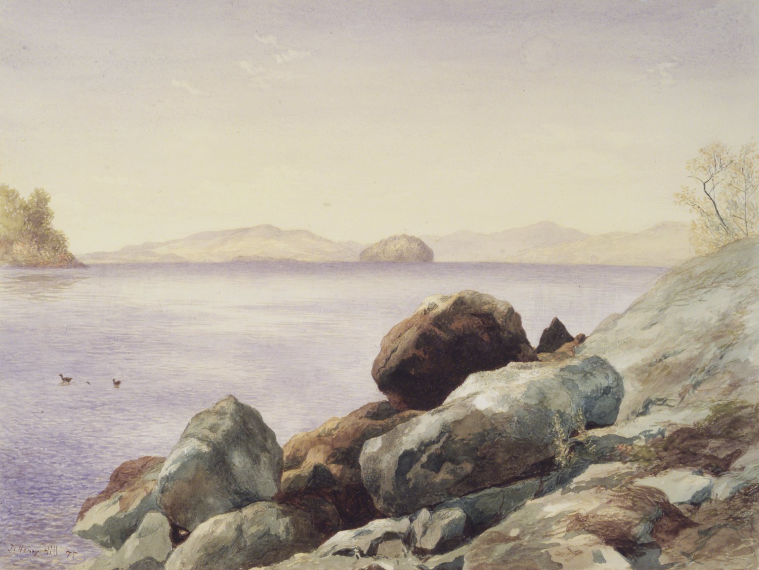 Lake George, vintage artwork by John Henry Hill, 12x8" (A4) Poster