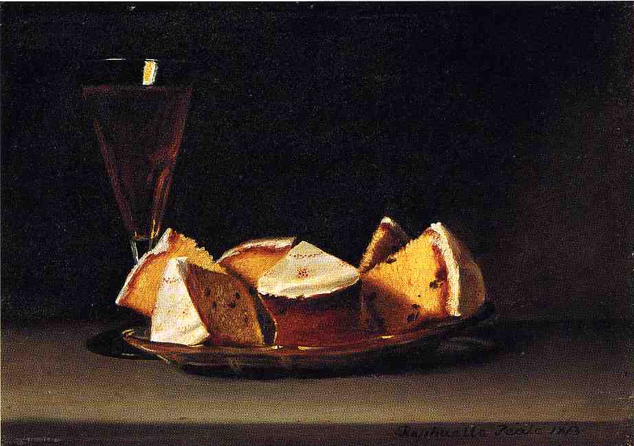 Cake and Wine, vintage artwork by Raphaelle Peale, 12x8" (A4) Poster