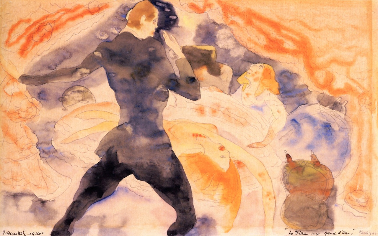The Girl with the Golden Eyes, vintage artwork by Charles Demuth, 12x8" (A4) Poster