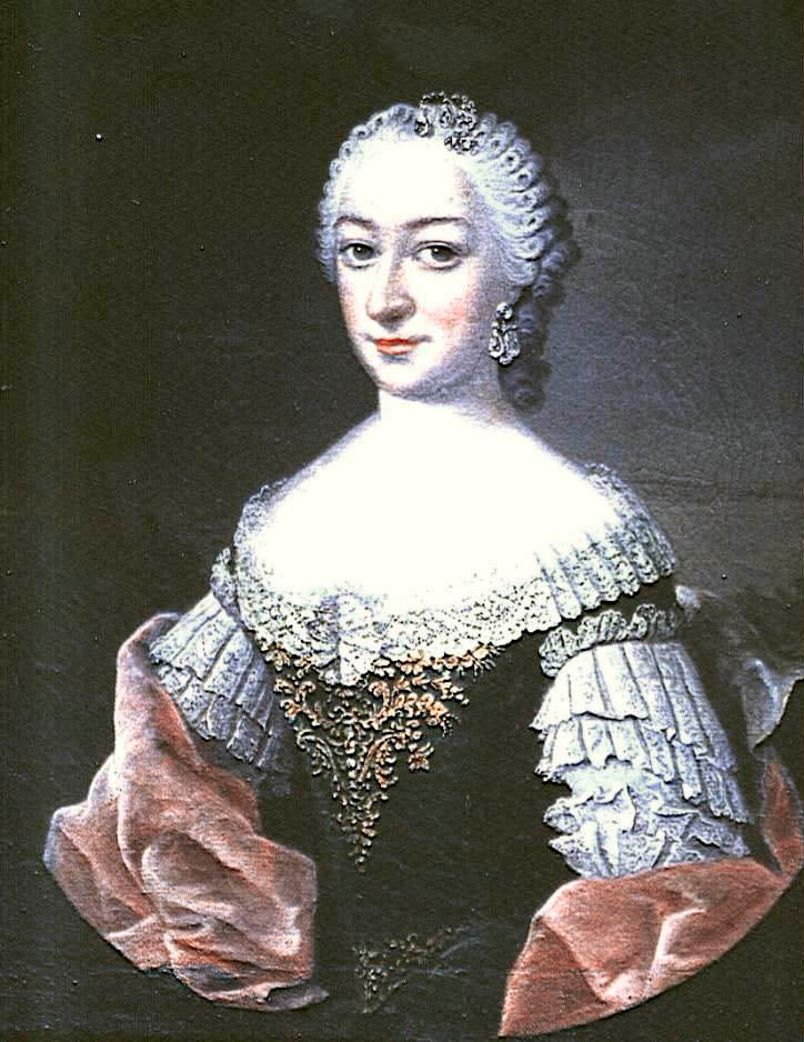 Amöna Freiherrin von Sturmfeder, vintage artwork by Johann Georg Ziesenis der Jüngere, 12x8" (A4) Poster