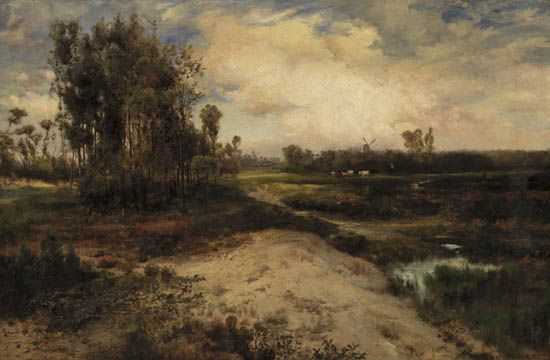Long Island Landscape, vintage artwork by Mary Moran, 12x8" (A4) Poster