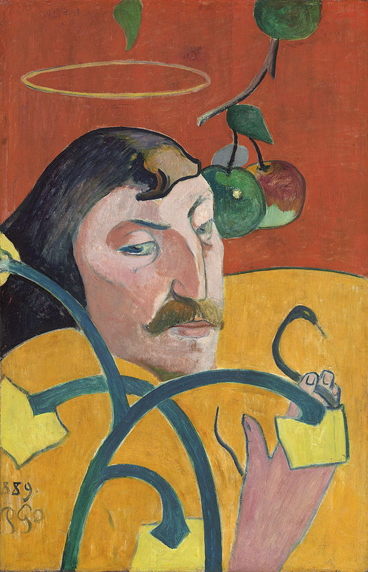 Caricature, Self Portrait, vintage artwork by Paul Gauguin, 12x8" (A4) Poster