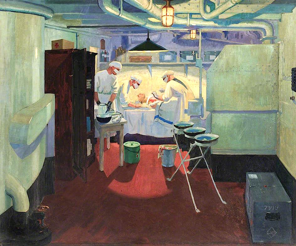 ating Theatre in a Battleship by Jan (Godfrey Jervis) Gordon,16x12(A3) Poster