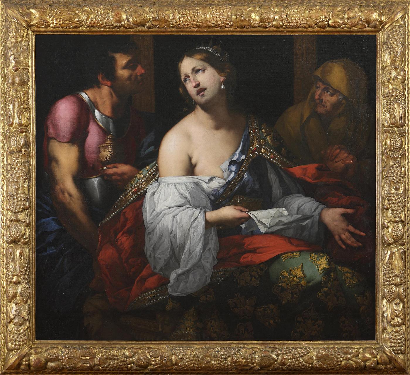 Semiramide riceve la notizia della rivolta in Babilonia, vintage artwork by Antonio Zanchi, 12x8" (A4) Poster