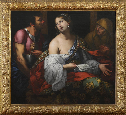 Semiramide riceve la notizia della rivolta in Babilonia, vintage artwork by Antonio Zanchi, 12x8" (A4) Poster