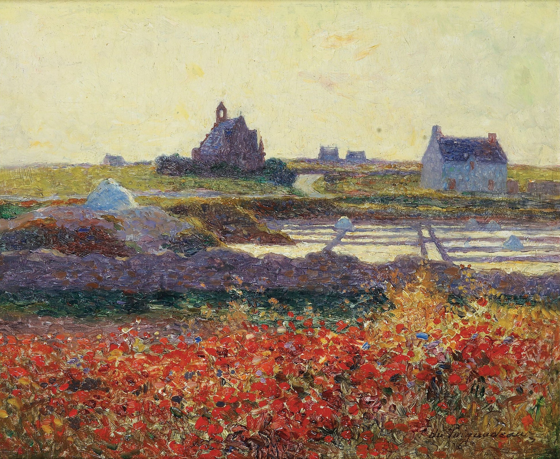 Salt Marsh near Croisic, vintage artwork by Ferdinand du Puigaudeau, 12x8" (A4) Poster