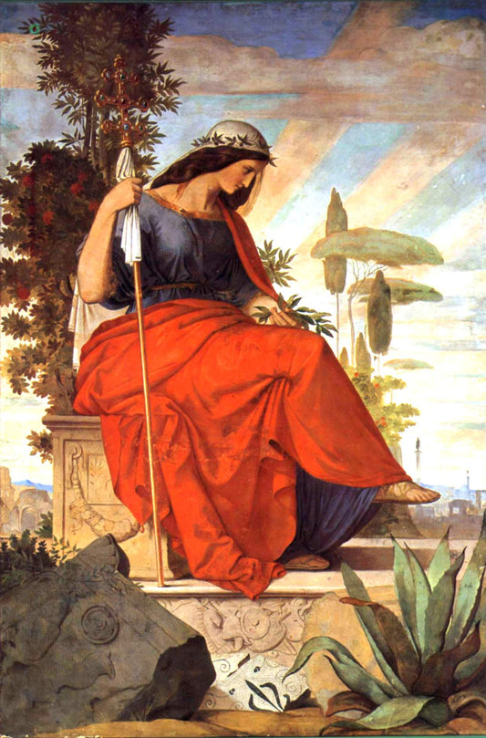 Allegorical figure of Italia, vintage artwork by Philipp Veit, A3 (16x12") Poster Print
