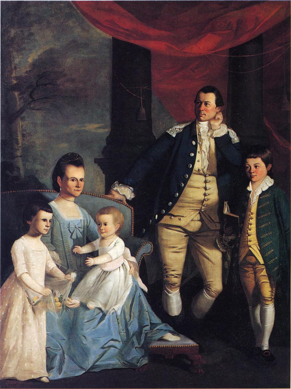 The Archibald Bulloch Family, vintage artwork by Henry Benbridge, 12x8" (A4) Poster