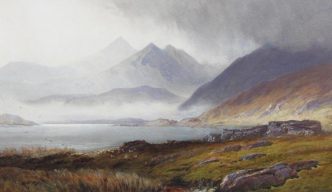 The Five Sisters of Kintail, Scotland, vintage artwork by Henry Andrew Harper, 12x8" (A4) Poster